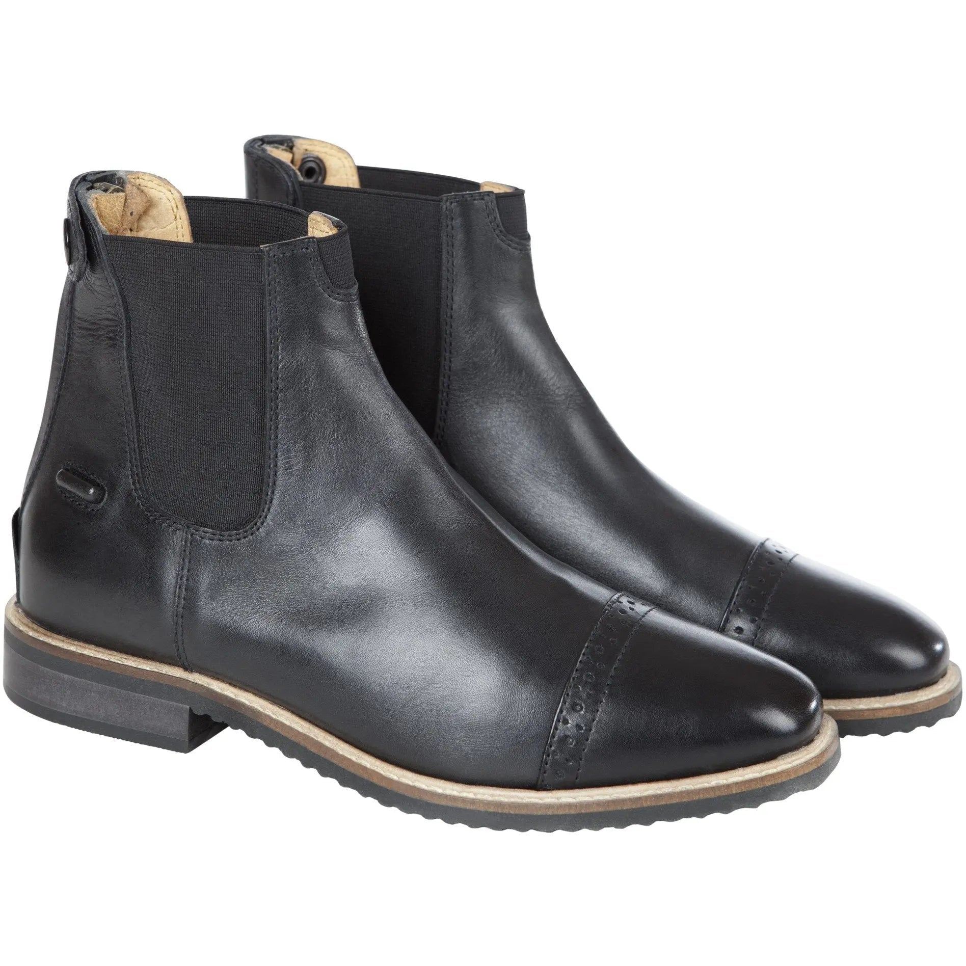 Huntley Equestrian Adult Classic Black Leather Zipper Paddock Boot - Equiluxe Tack