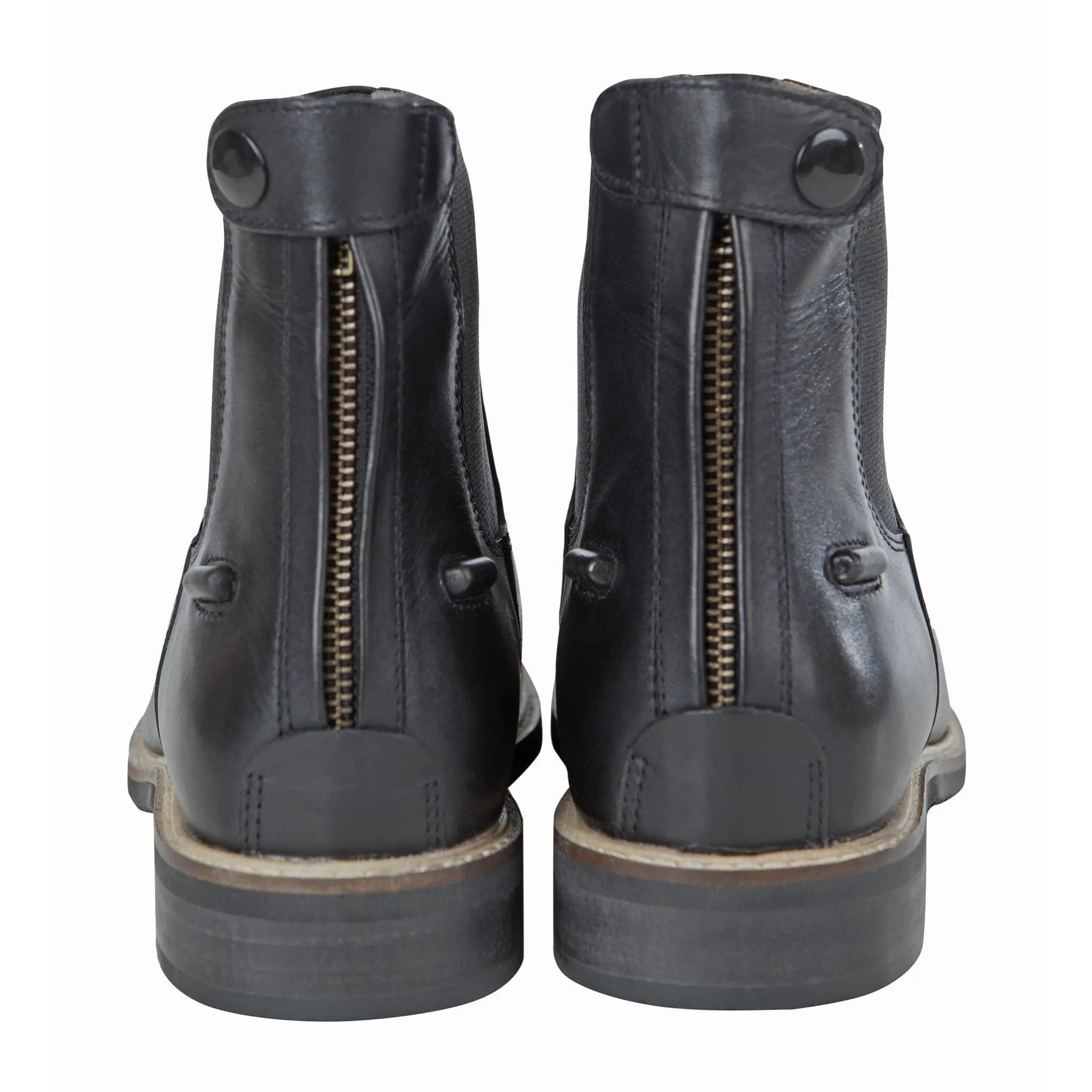 Huntley Equestrian Adult Classic Black Leather Zipper Paddock Boot - Equiluxe Tack