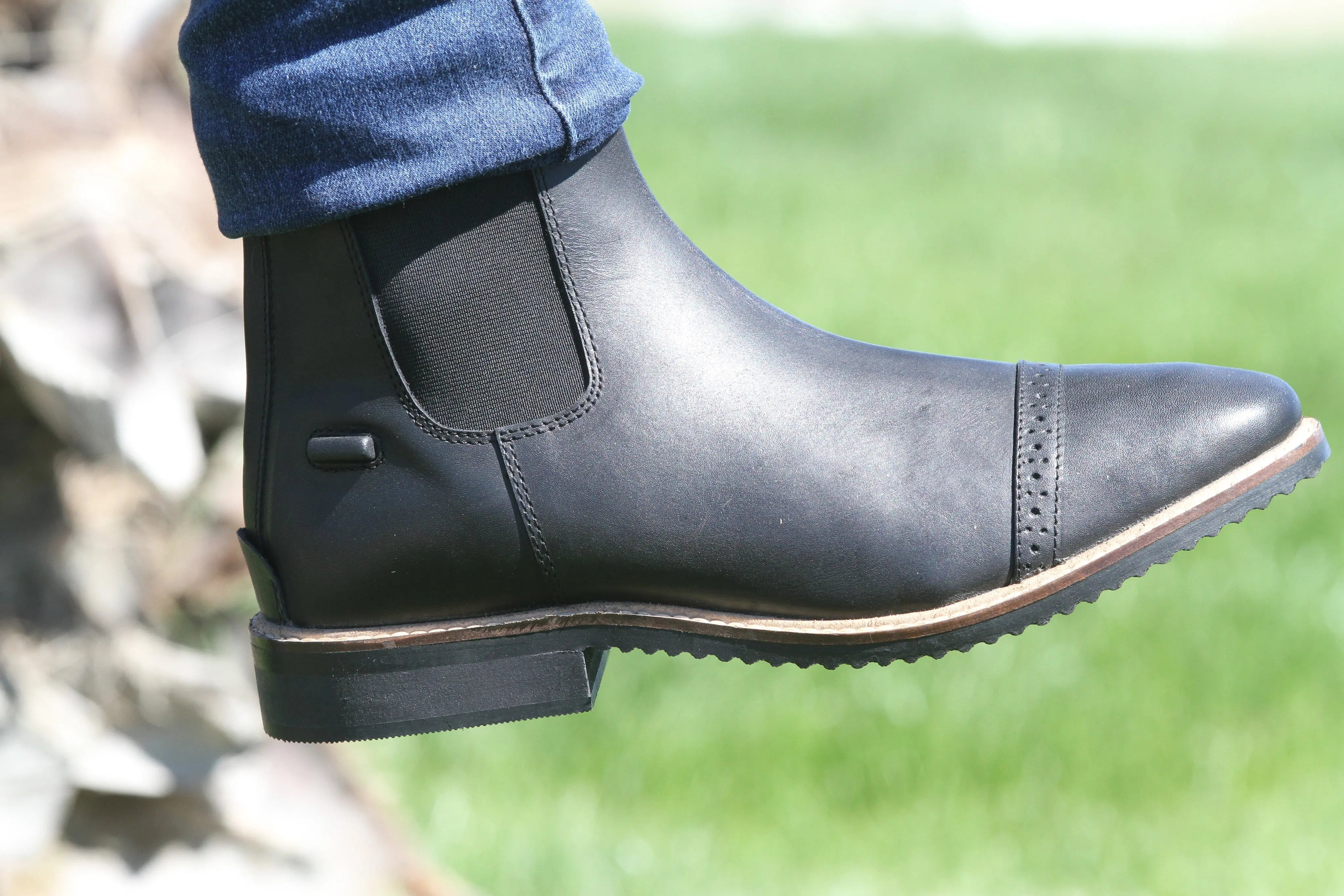 Huntley Equestrian Adult Classic Black Leather Zipper Paddock Boot - Equiluxe Tack