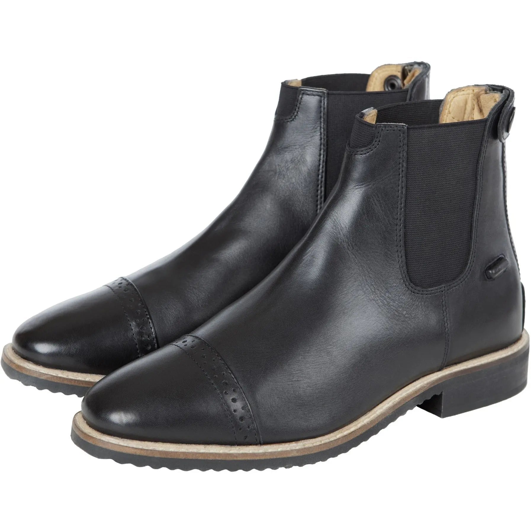 Huntley Equestrian Adult Classic Black Leather Zipper Paddock Boot - Equiluxe Tack