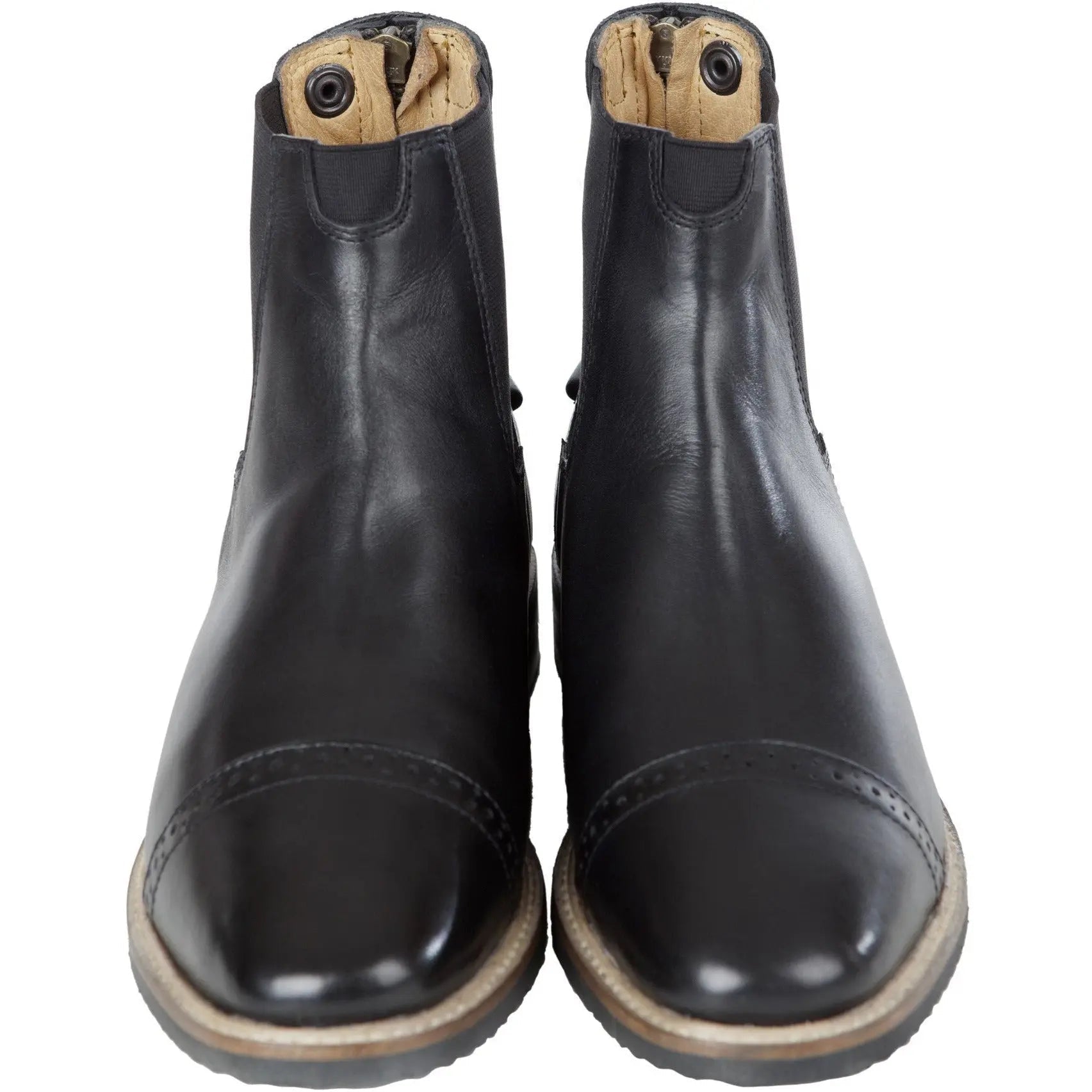 Huntley Equestrian Adult Classic Black Leather Zipper Paddock Boot - Equiluxe Tack