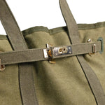 Huntley Equestrian Barnkin Canvas Tote with Gold Hardware, Military Olive - Equiluxe Tack