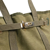 Huntley Equestrian Barnkin Canvas Tote with Gold Hardware, Military Olive - Equiluxe Tack