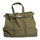 Huntley Equestrian Barnkin Canvas Tote with Gold Hardware, Military Olive - Equiluxe Tack