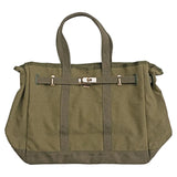 Huntley Equestrian Barnkin Olive Green Canvas Tote Bag with Gold Hardware - Equiluxe Tack
