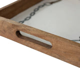 Huntley Equestrian Bridle and Bit Wooden Serving Tray, White-Equestrian Home Decor - Equiluxe Tack