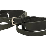 Huntley Equestrian Children's Black Leather Jodhpur Garter Straps - Equiluxe Tack