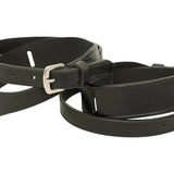 Huntley Equestrian Children's Black Leather Jodhpur Garter Straps - Equiluxe Tack
