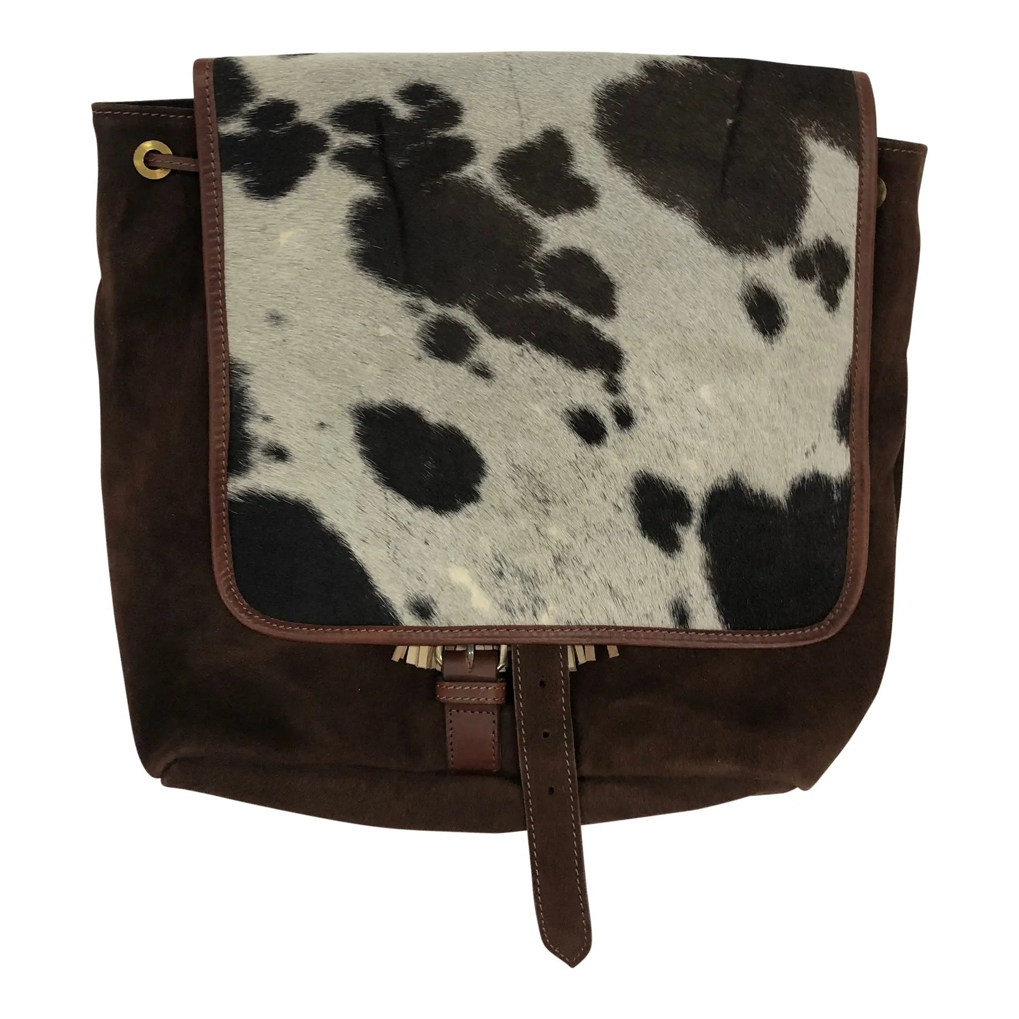 Huntley Equestrian Cowhide Suede Leather Designer Shoulder Backpack - Equiluxe Tack
