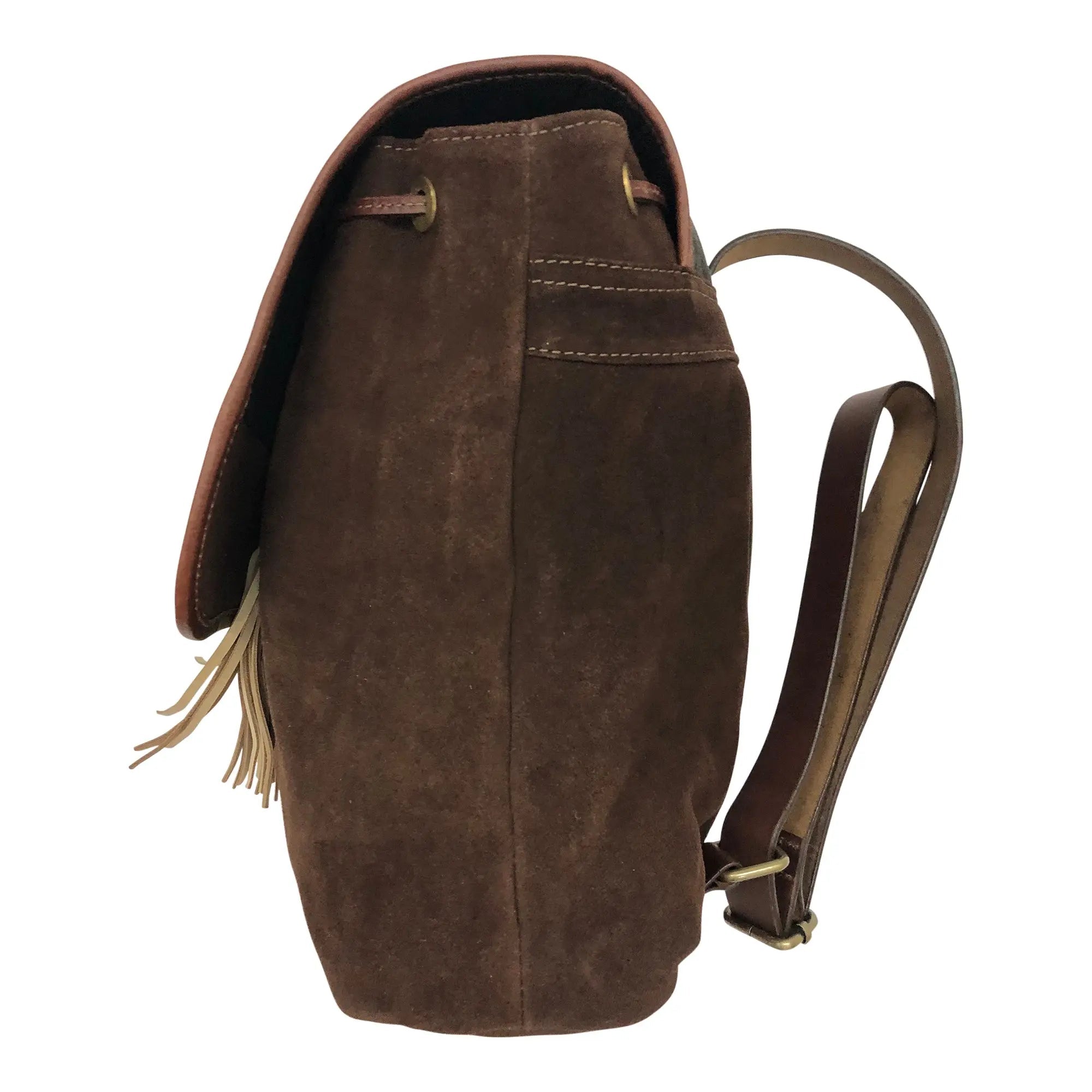 Huntley Equestrian Cowhide Suede Leather Designer Shoulder Backpack - Equiluxe Tack