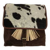 Huntley Equestrian Cowhide Suede Leather Designer Shoulder Backpack - Equiluxe Tack