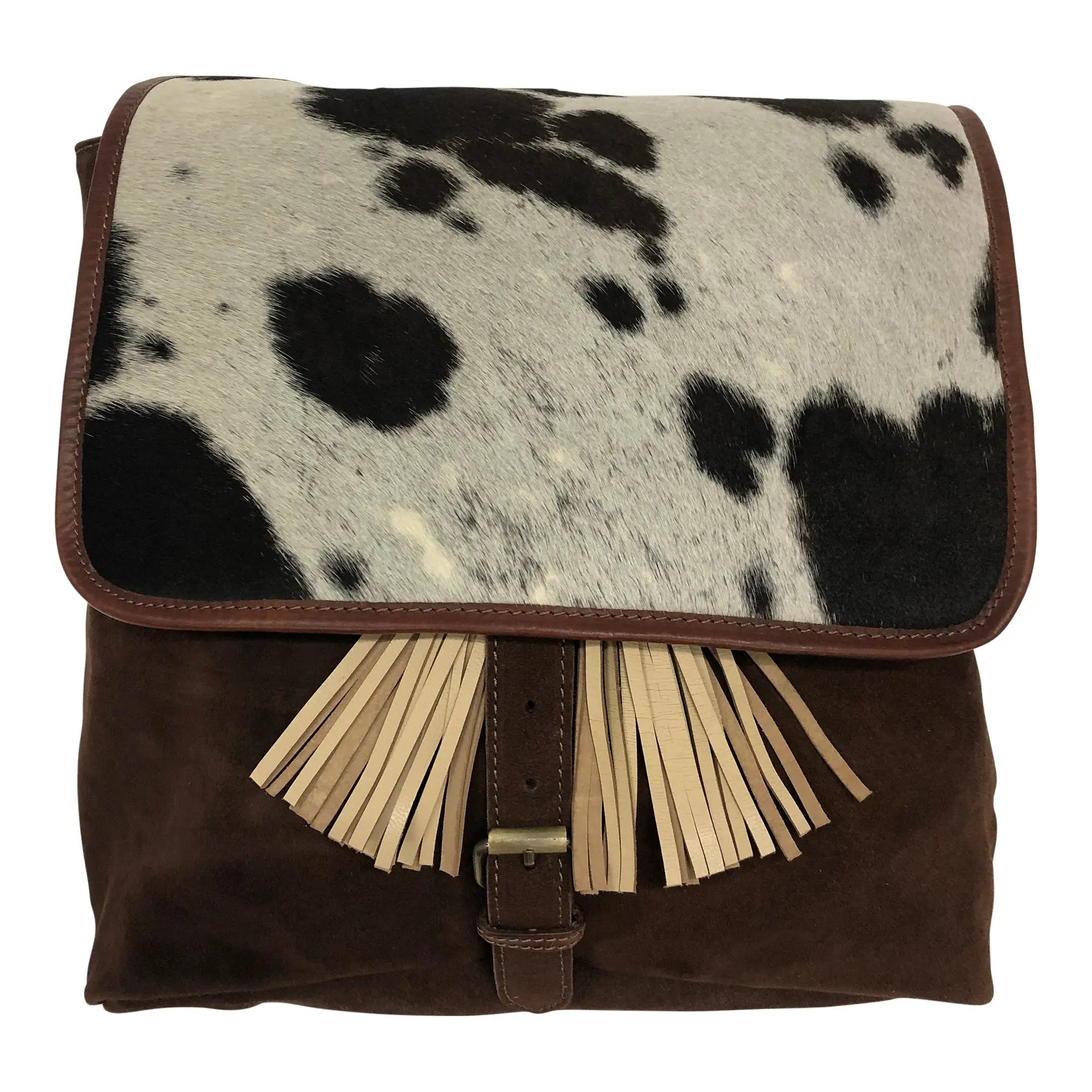 Huntley Equestrian Cowhide Suede Leather Designer Shoulder Backpack - Equiluxe Tack
