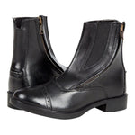 Huntley Equestrian Daisy Clipper Children's Side Zipper Premium Leather Paddock Boots Horse Riding Boots, Black - Equiluxe Tack