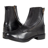 Huntley Equestrian Daisy Clipper Children's Side Zipper Premium Leather Paddock Boots Horse Riding Boots, Black - Equiluxe Tack