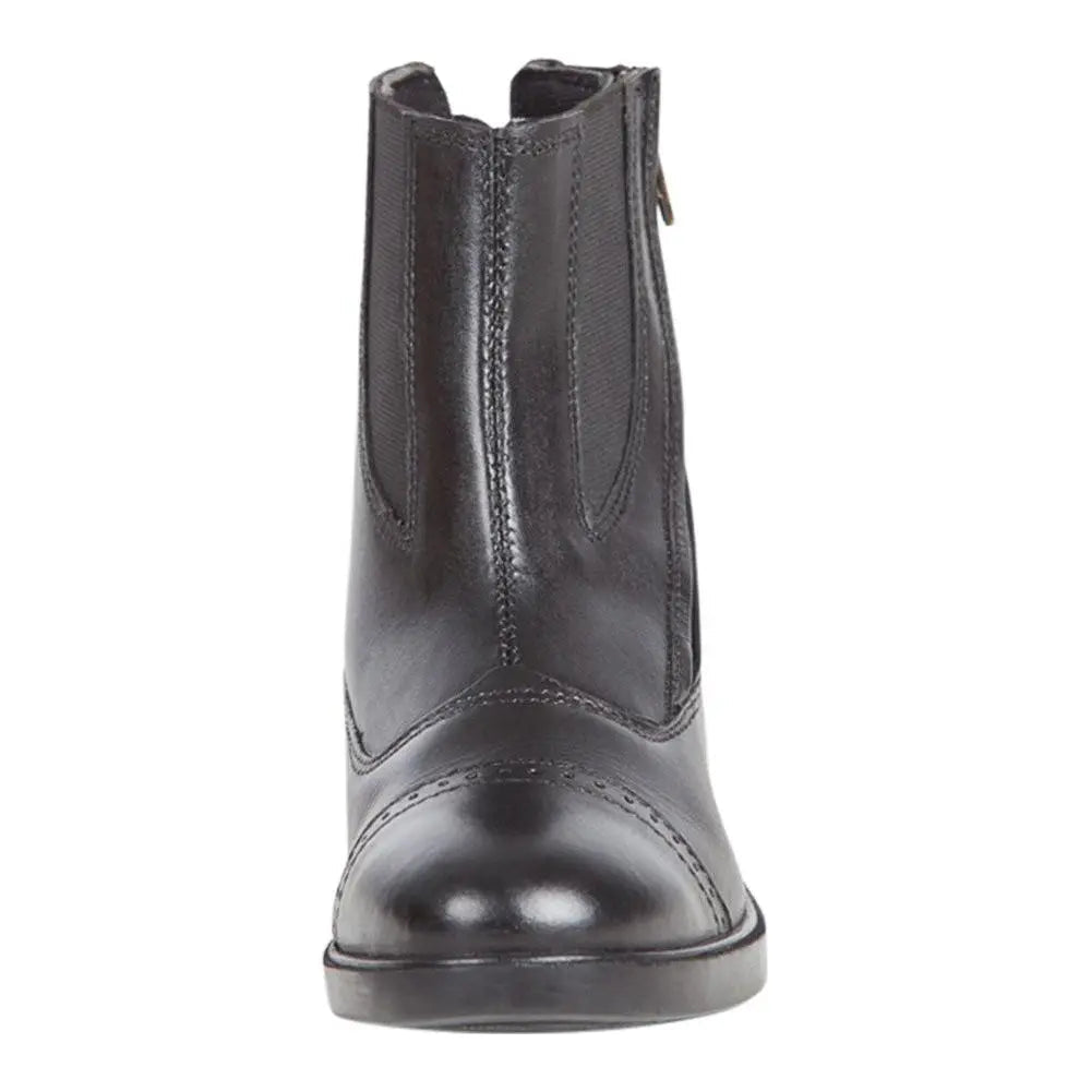 Huntley Equestrian Daisy Clipper Children's Side Zipper Premium Leather Paddock Boots Horse Riding Boots, Black - Equiluxe Tack
