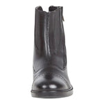 Huntley Equestrian Daisy Clipper Children's Side Zipper Premium Leather Paddock Boots Horse Riding Boots, Black - Equiluxe Tack