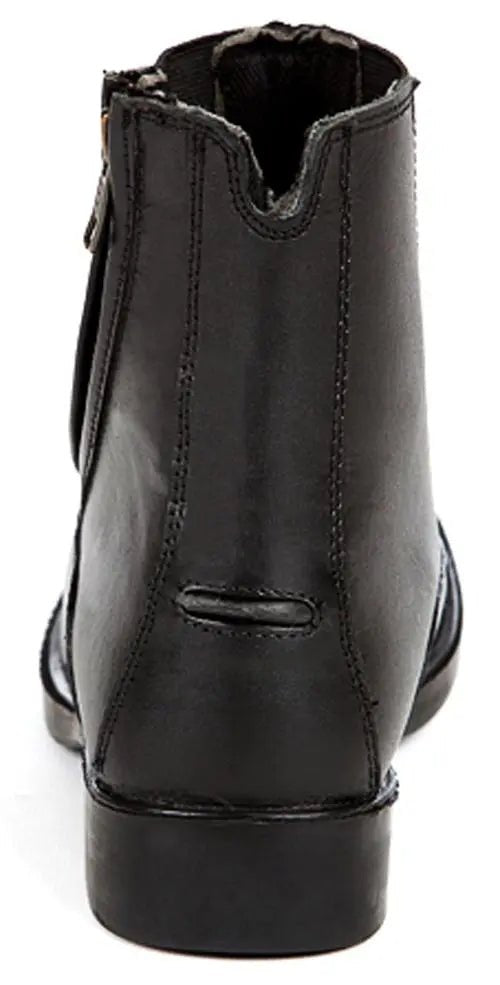 Huntley Equestrian Daisy Clipper Children's Side Zipper Premium Leather Paddock Boots Horse Riding Boots, Black - Equiluxe Tack