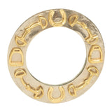 Huntley Equestrian Decorative Round Mirror with Horse shoes, Stirrups, and Bits, Gold - Equiluxe Tack