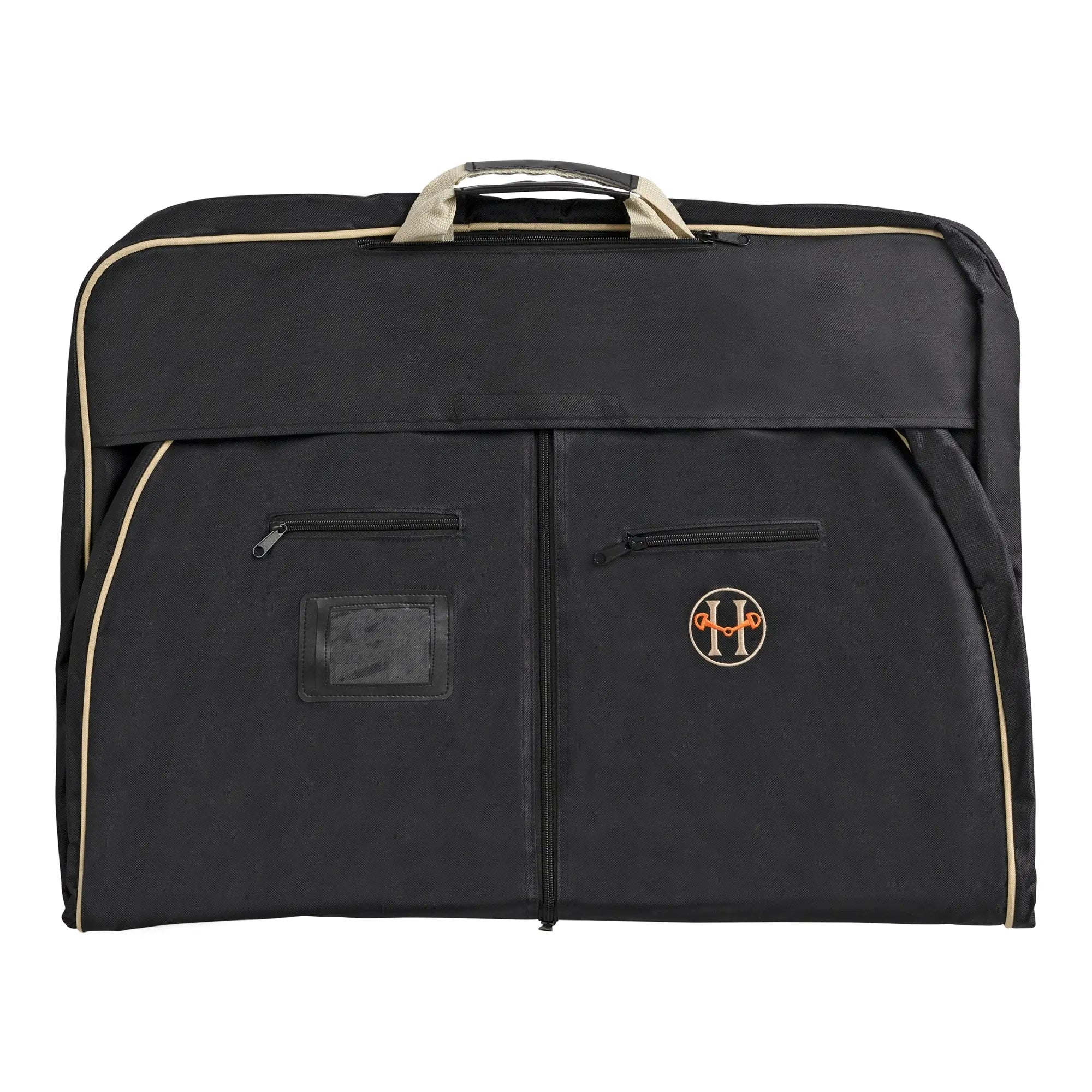 Huntley Equestrian Deluxe Black Travel Carry On Garment Bag with Accessories Zipper Cover for Travel, Business, Horse Shows - Equiluxe Tack