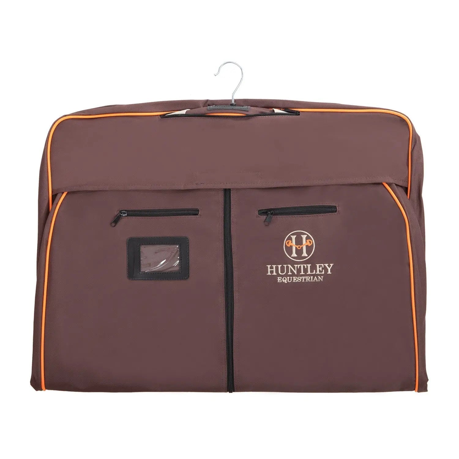 Huntley Equestrian Deluxe Brown Travel Carry On Garment Bag with Accessories Zipper Cover for Travel, Business, Horse Shows - Equiluxe Tack