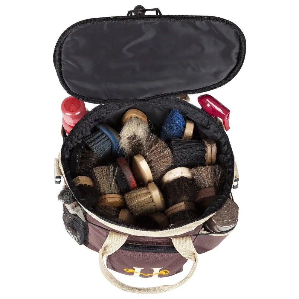 Huntley Equestrian Deluxe Grooming Bag, Brown - Equiluxe Tack