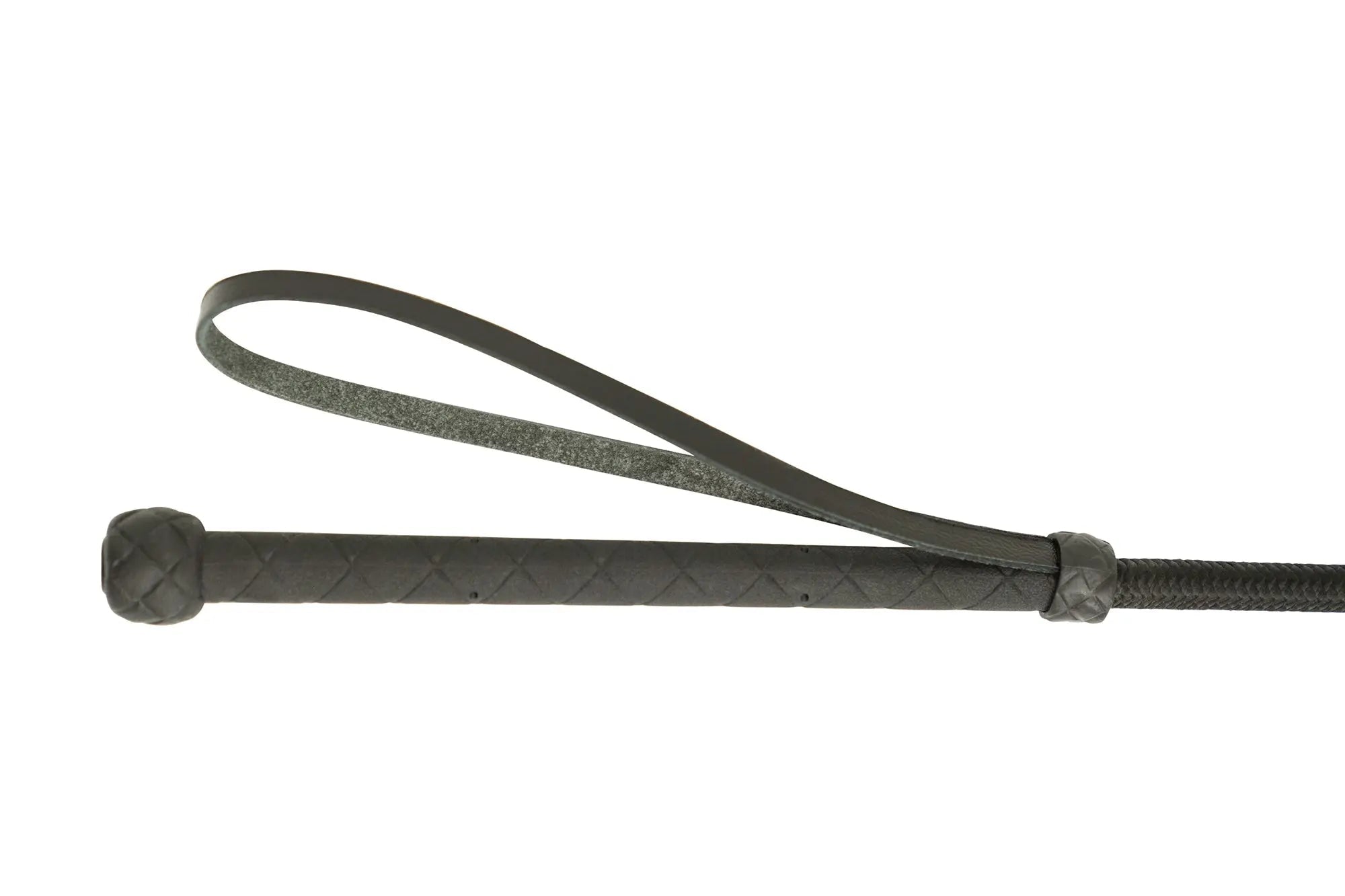 Huntley Equestrian English Riding Crop with Handle, 26" Inches, Black - Equiluxe Tack