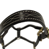 Huntley Equestrian Fancy Stitched Adjustable Premium Leather Pony Halter with Brass Hardware - Equiluxe Tack