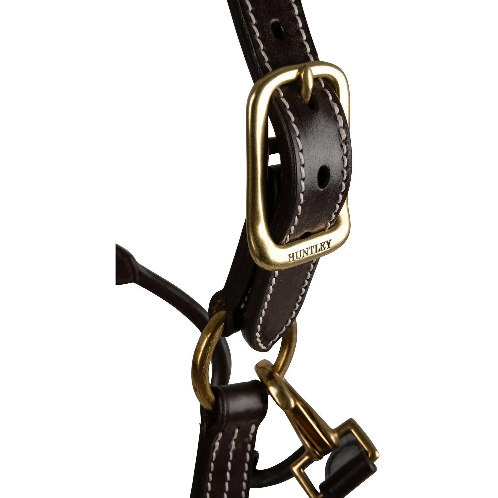 Huntley Equestrian Fancy Stitched Premium Leather Padded Halter - Equiluxe Tack