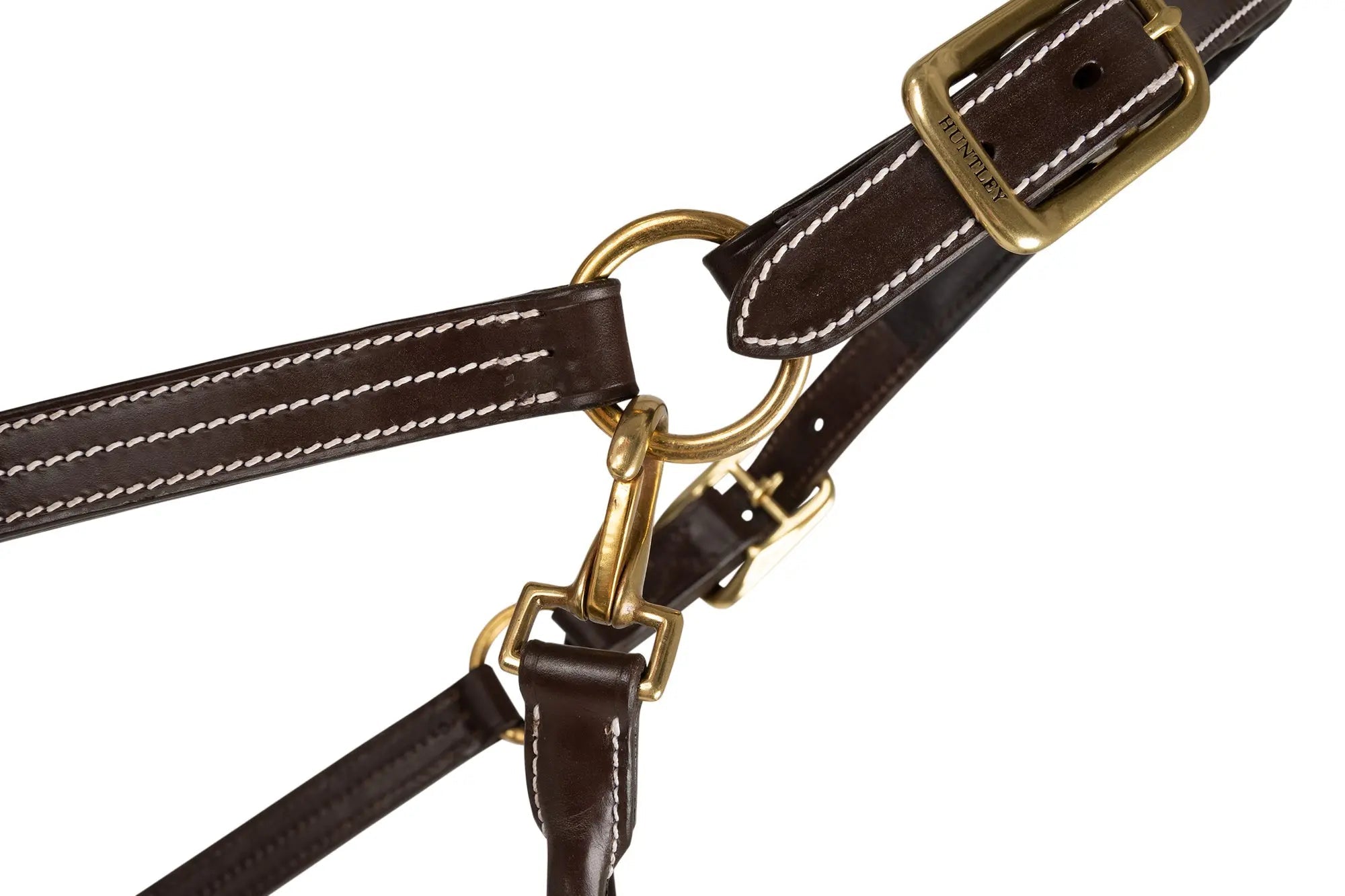 Huntley Equestrian Fancy Stitched Premium Leather Padded Halter - Equiluxe Tack
