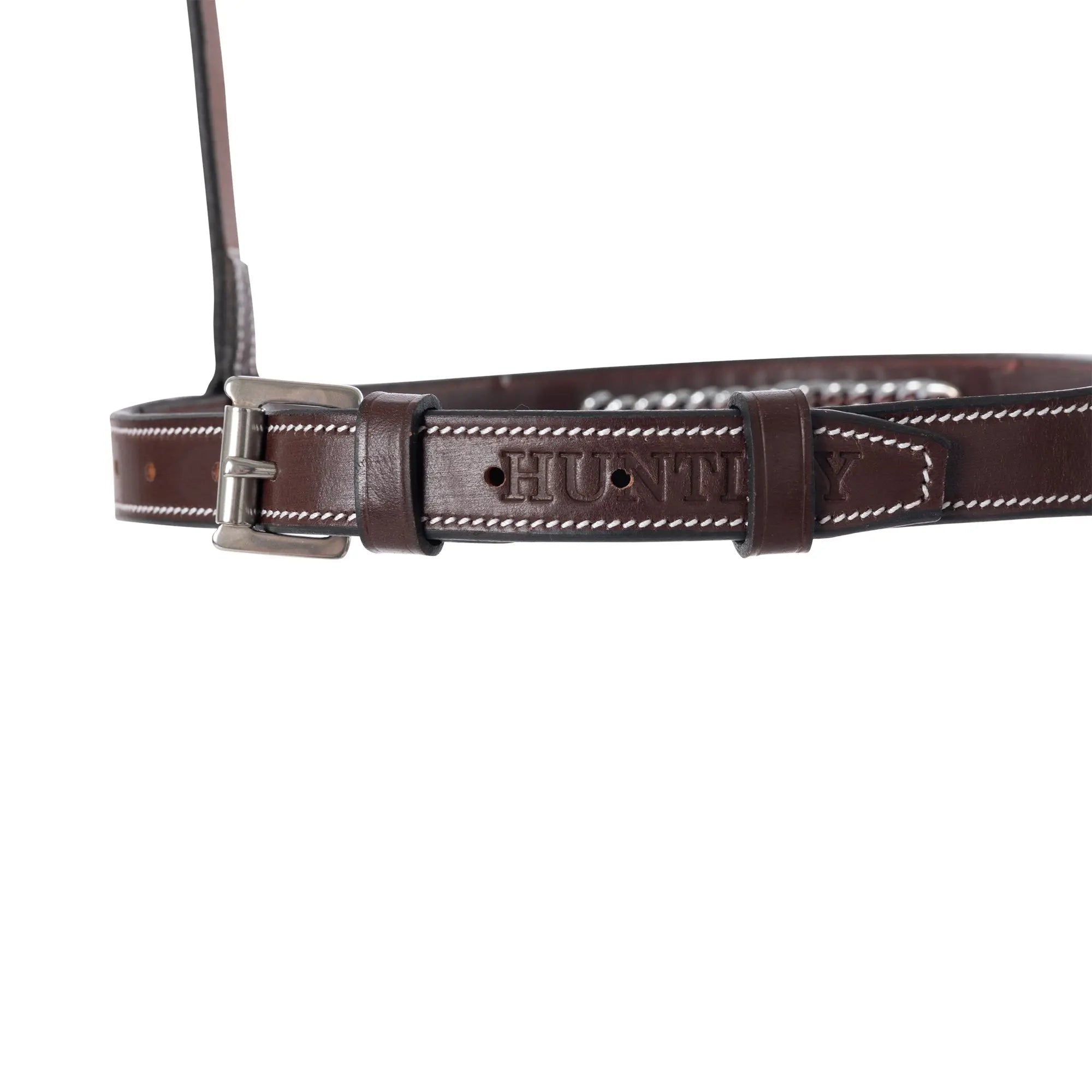 Huntley Equestrian Fancy Stitched Raised Chain Noseband - Equiluxe Tack