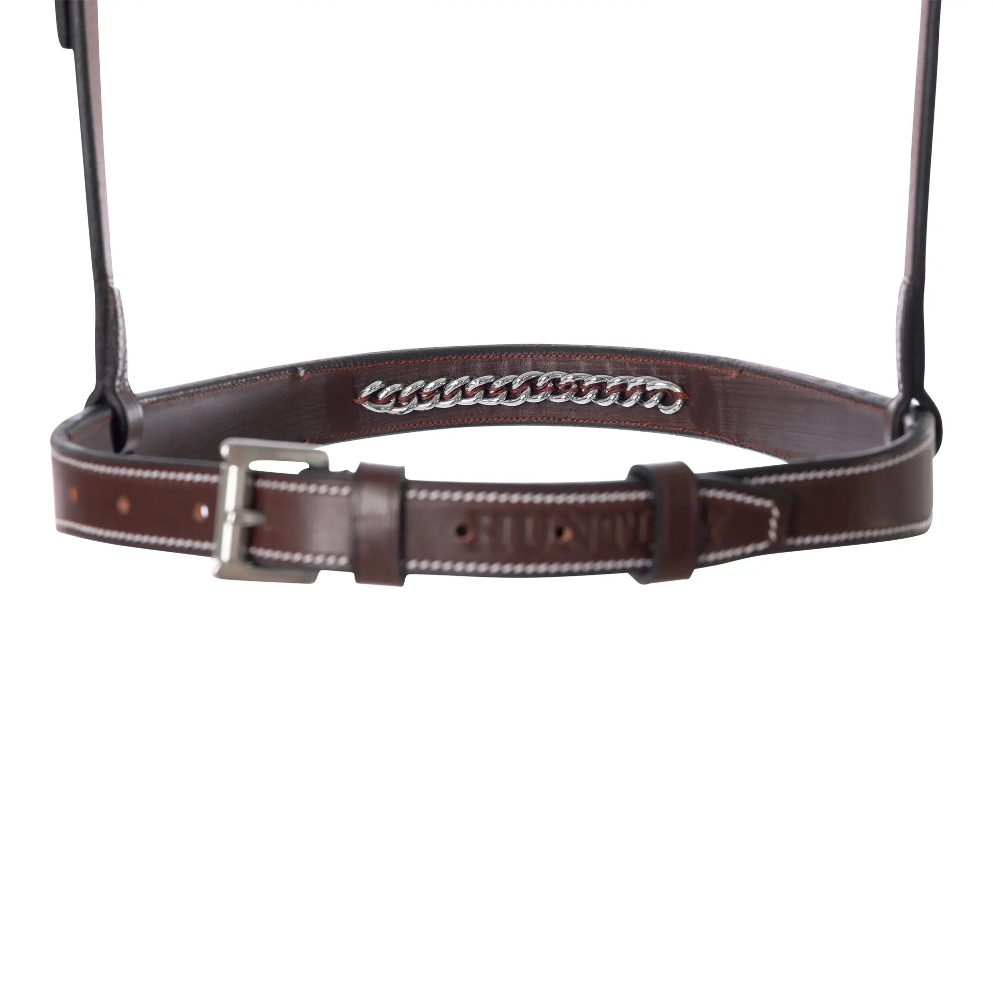 Huntley Equestrian Fancy Stitched Raised Chain Noseband - Equiluxe Tack