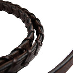 Huntley Equestrian Fancy Stitched Rubber Lined Laced Reins, Size Full - Equiluxe Tack