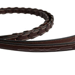 Huntley Equestrian Fancy Stitched Rubber Lined Laced Reins, Size Full - Equiluxe Tack