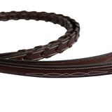 Huntley Equestrian Fancy Stitched Rubber Lined Laced Reins, Size Full - Equiluxe Tack