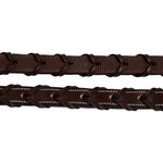 Huntley Equestrian Fancy Stitched Rubber Lined Laced Reins, Size Full - Equiluxe Tack