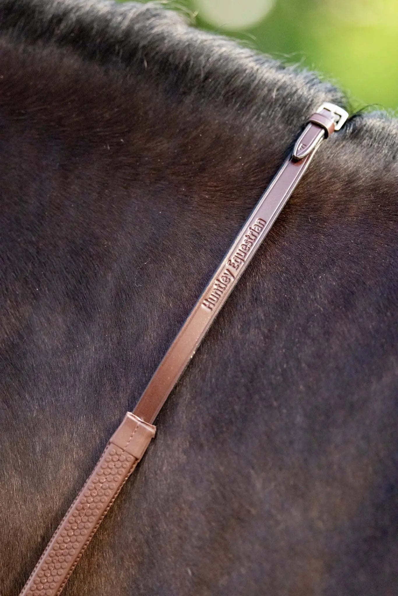 Huntley Equestrian Fancy Stitched Rubber Reins, 5/8" Inch Width - Equiluxe Tack