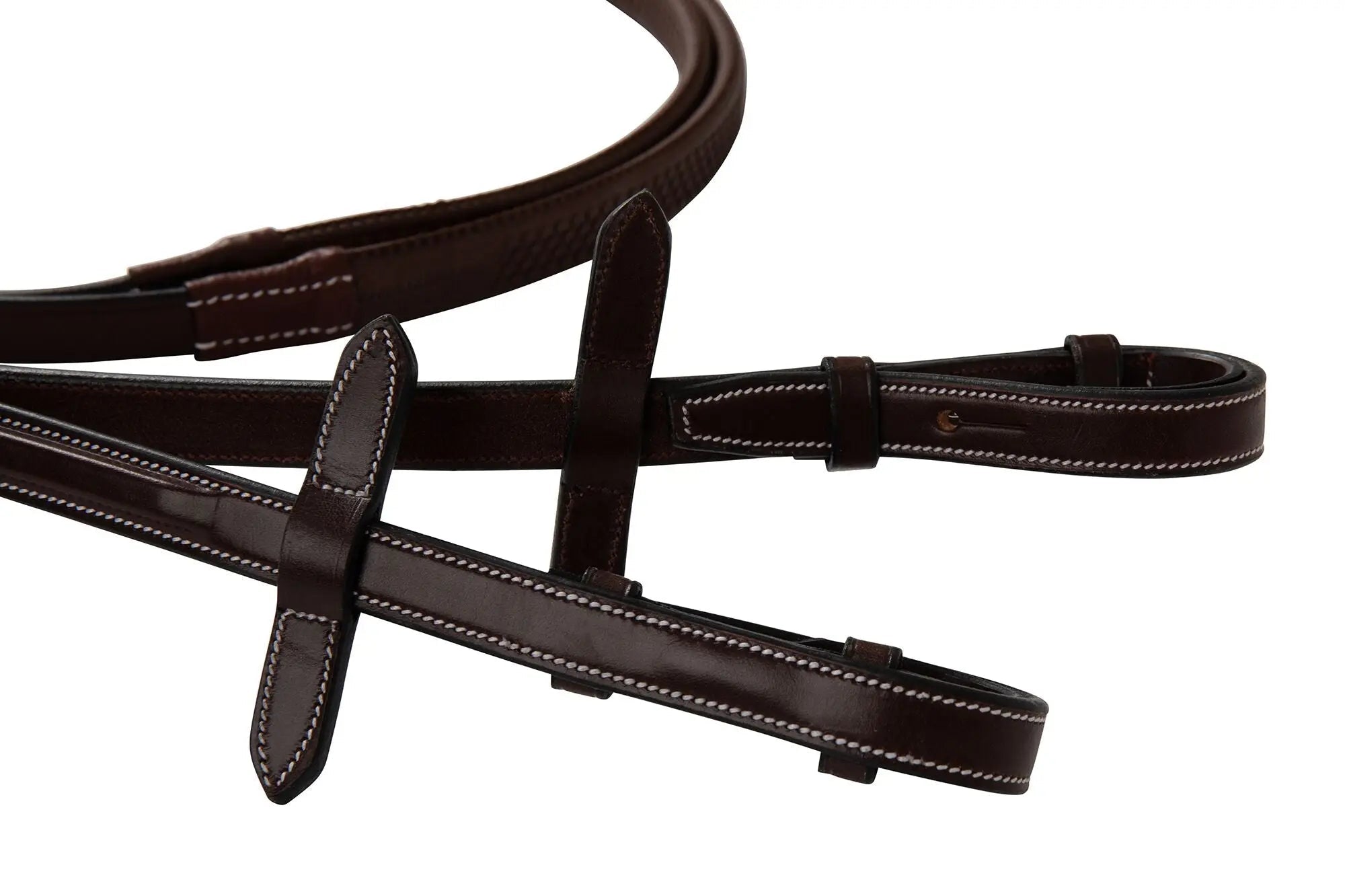 Huntley Equestrian Fancy Stitched Rubber Reins, 5/8" Inch Width - Equiluxe Tack