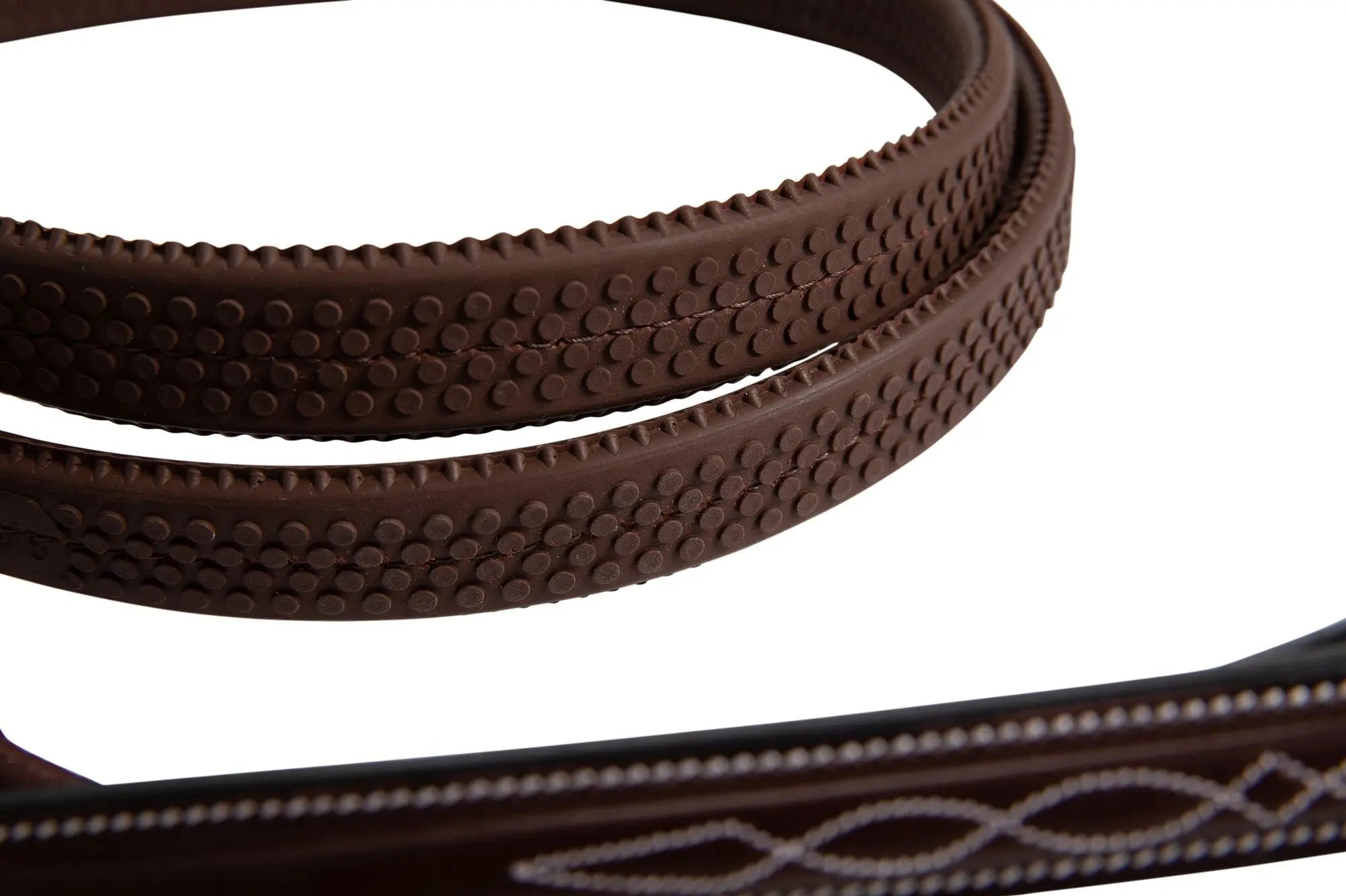 Huntley Equestrian Fancy Stitched Rubber Reins, 5/8" Inch Width - Equiluxe Tack