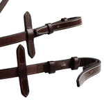 Huntley Equestrian Fancy Stitched Rubber Reins, 5/8" Inch Width - Equiluxe Tack