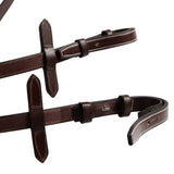 Huntley Equestrian Fancy Stitched Rubber Reins, 5/8" Inch Width - Equiluxe Tack