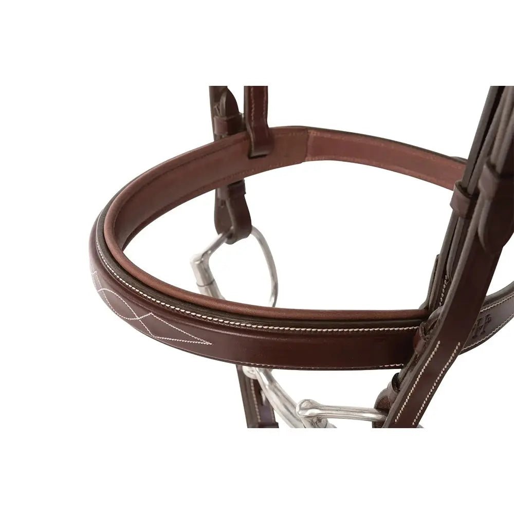 Huntley Equestrian Fancy Stitched Sedgwick Leather Padded Bridle with Reins - Equiluxe Tack