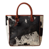 Huntley Equestrian Hair On Hide Cow Leather Tote Handbag - Equiluxe Tack