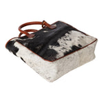 Huntley Equestrian Hair On Hide Cow Leather Tote Handbag - Equiluxe Tack