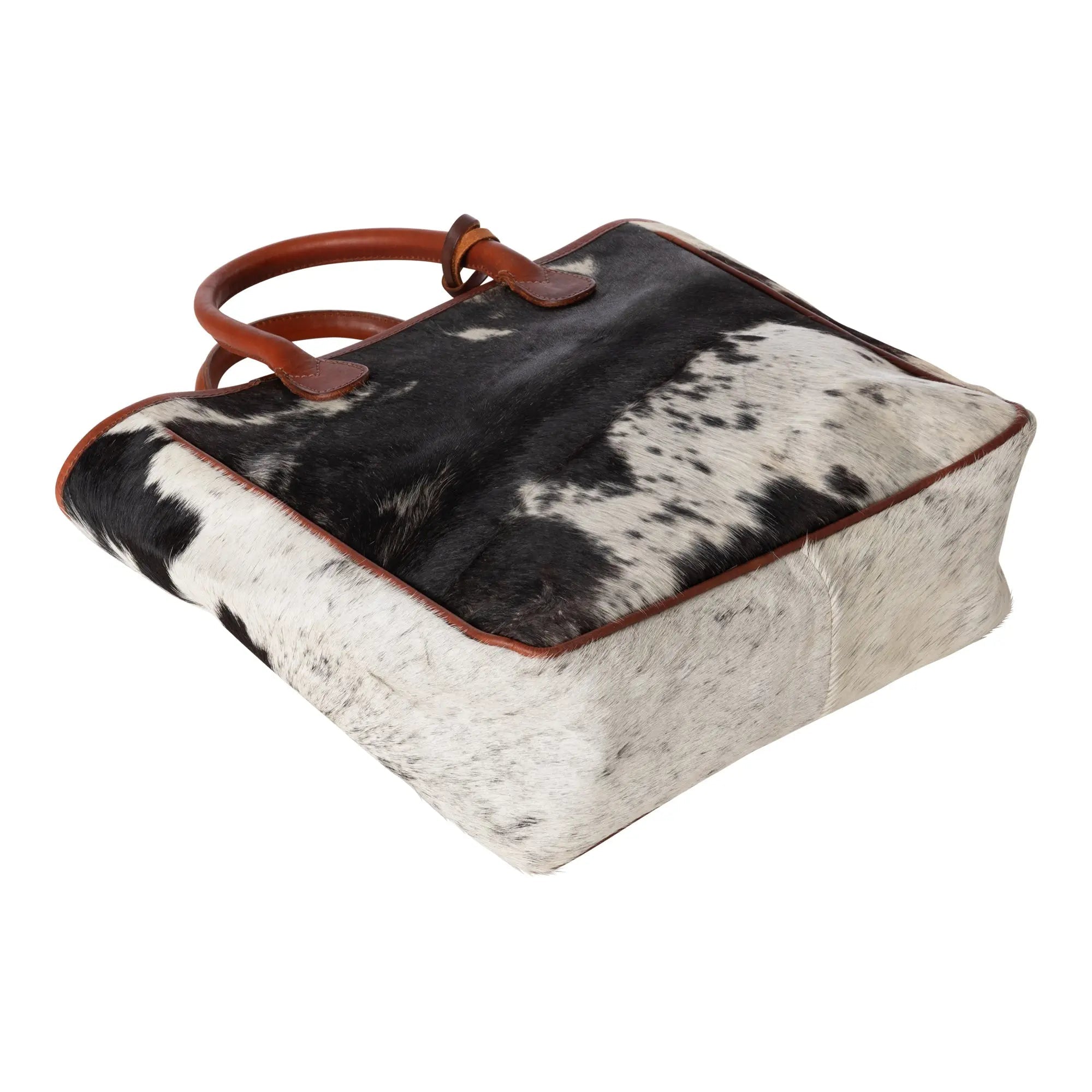 Huntley Equestrian Hair On Hide Cow Leather Tote Handbag - Equiluxe Tack