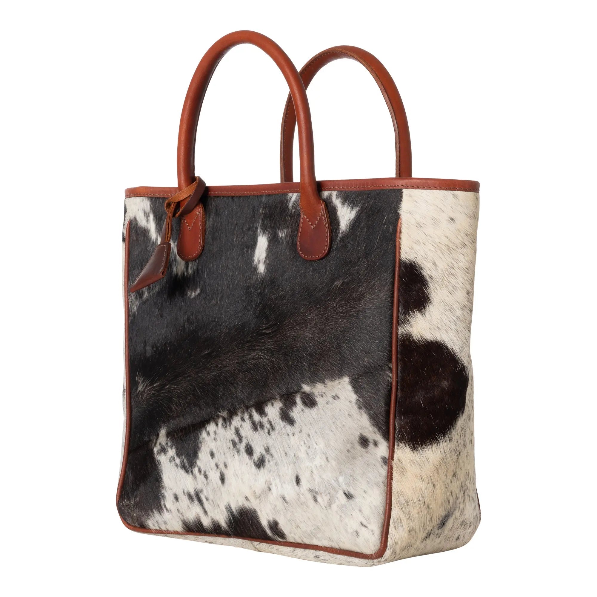 Huntley Equestrian Hair On Hide Cow Leather Tote Handbag - Equiluxe Tack