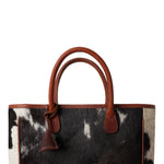 Huntley Equestrian Hair On Hide Cow Leather Tote Handbag - Equiluxe Tack