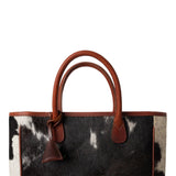 Huntley Equestrian Hair On Hide Cow Leather Tote Handbag - Equiluxe Tack
