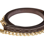 Huntley Equestrian Leather Lead with Brass Chain - Equiluxe Tack