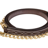 Huntley Equestrian Leather Lead with Brass Chain - Equiluxe Tack