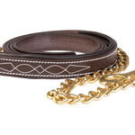 Huntley Equestrian Leather Lead with Brass Chain - Equiluxe Tack